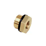 0168 27 13 by Parker | Legris Reducer Adapter | 3/4" Male BSPP Thread x 1/4" Female BSPP Thread | 32 mm Hex | 23 mm Length | Straight | Brass | Pack of 10