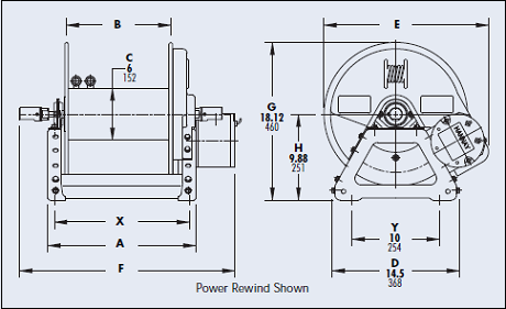 1800 Hannay Electric Powered Rewind Reel (E-1822-17-18) 12 Volt DC