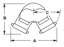 Dixon 90DCS6025F, Double Clapper Siamese Connection Bottom Outlet