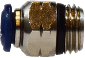 20049N by Midland | Push-In Fitting | Connector | 5/32" Tube OD x 10-32" Male Global Thread | Nickel Plated Brass