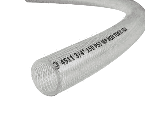 4511-0751 Jason Industrial 4511 FDA Braided PVC Hose - Clear - 150