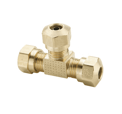 3/16 in. O.D. Comp Brass Compression Tee Fitting (5-Pack)