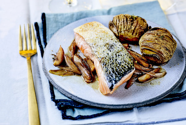 Stegt laks med Hasselback kartofler, opskrift fra Oliviers & Co