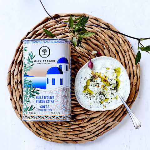 Klassisk græsk ekstra jomfru olivenolie og dip fra Oliviers & Co