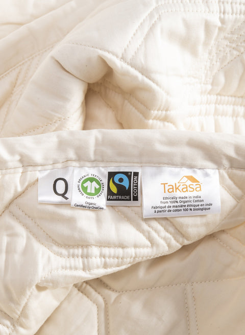 Icon Quilted Organic Cotton Comforter Set in Natural