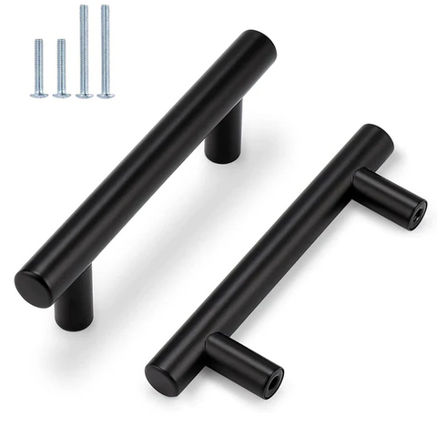 10 Pack Black Cabinet Pulls Euro Style Black Bar Pull For Kitchen