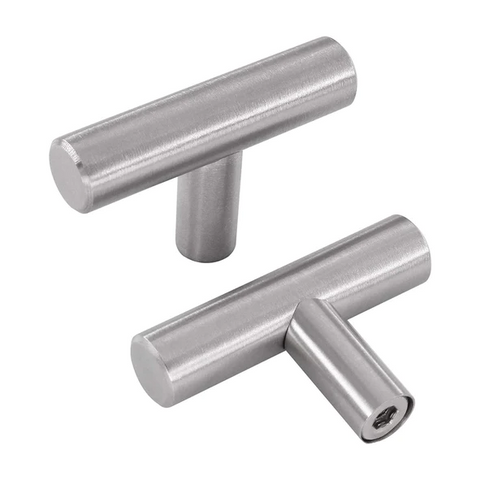  5 Pack Euro Style Kitchen Cabinet Bar Pull Brushed Nickel