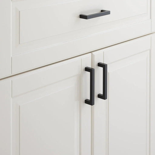 Square Drawer Pulls Black Kitchen Cabinet Handles Stainless Steel