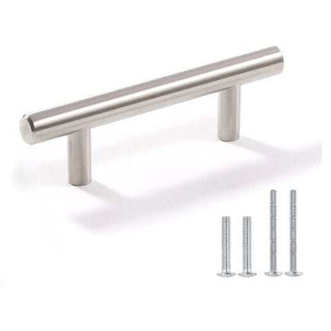 5 Pack Euro Style Kitchen Cabinet Bar Pull Brushed Nickel