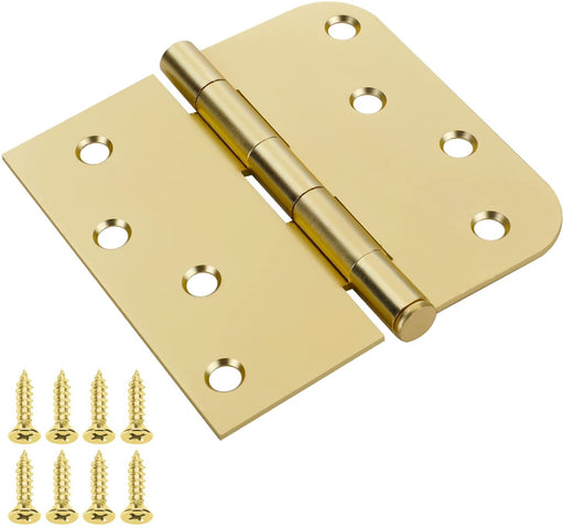 Goldenwarm 3.5 inch Satin Brass Gold Door Square Butt Hinges for