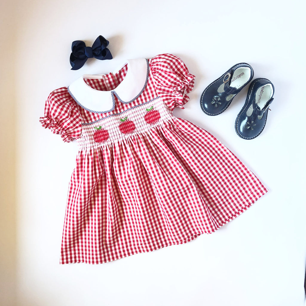 red gingham school dress