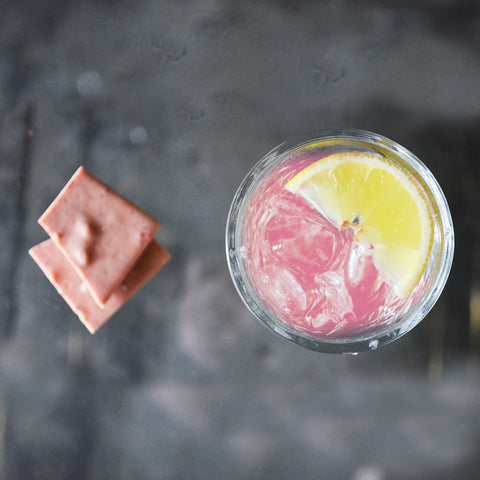 Blush Rhubarb Gin and White Strawberry Chocolate