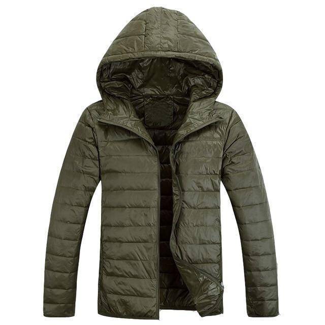 Mens Hooded Ultra Light Weight Duck Down Jacket - SNS OUTLET