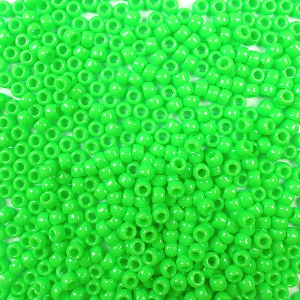 The Crafts Outlet Plastic Beads, Pony Opaque, 6x9mm, 100-pc, White