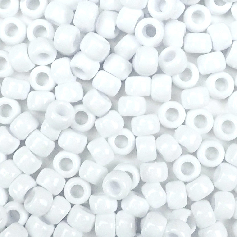 Plastic White Skull Beads, 36 beads - Pony Beads Plus