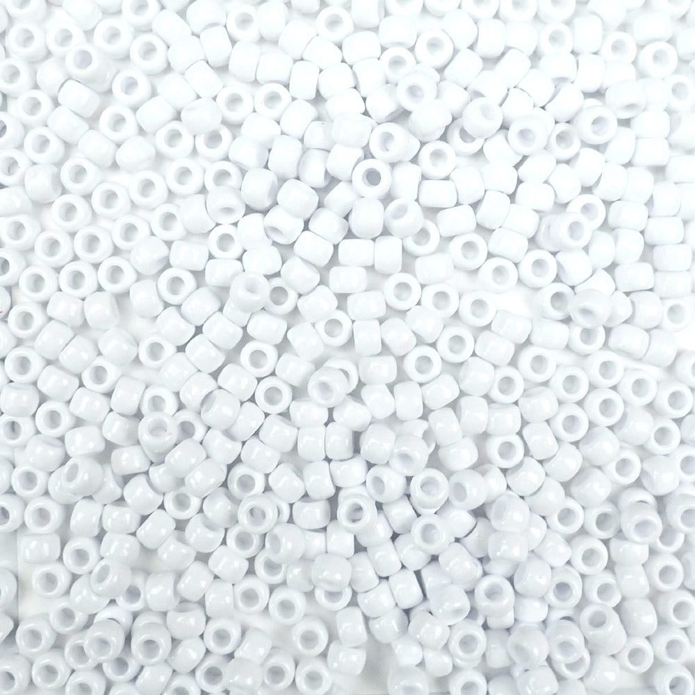 Colorations® White Pony Beads - 1/2 lb.