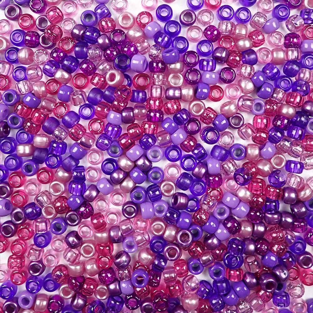 POP! Possibilities 9mm Assorted Pony Beads - Purple, Pink & Black by POP!