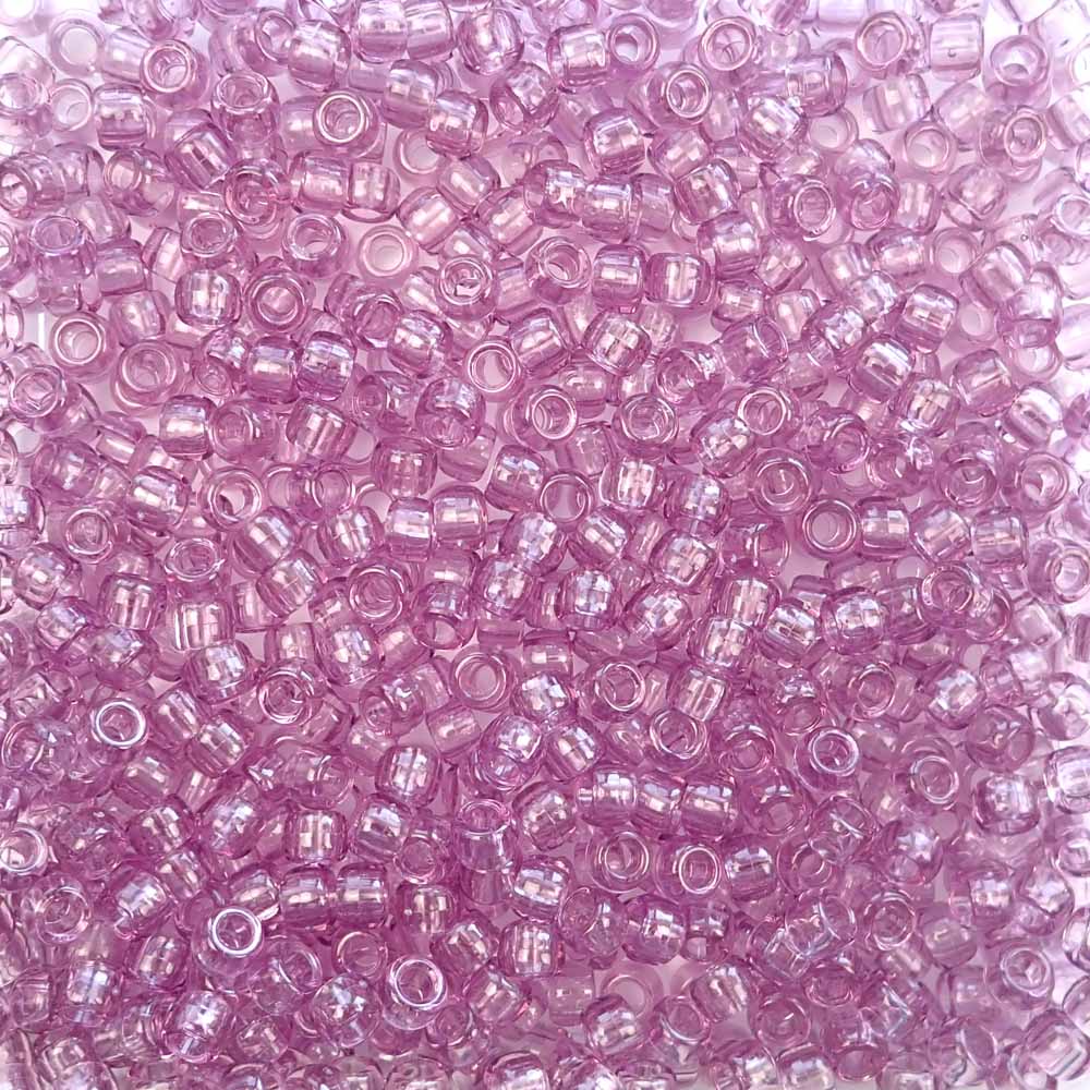 Hot Pink Glitter Plastic Craft Pony Beads 6x9mm, Bulk, Made in the USA -  Bead Bee