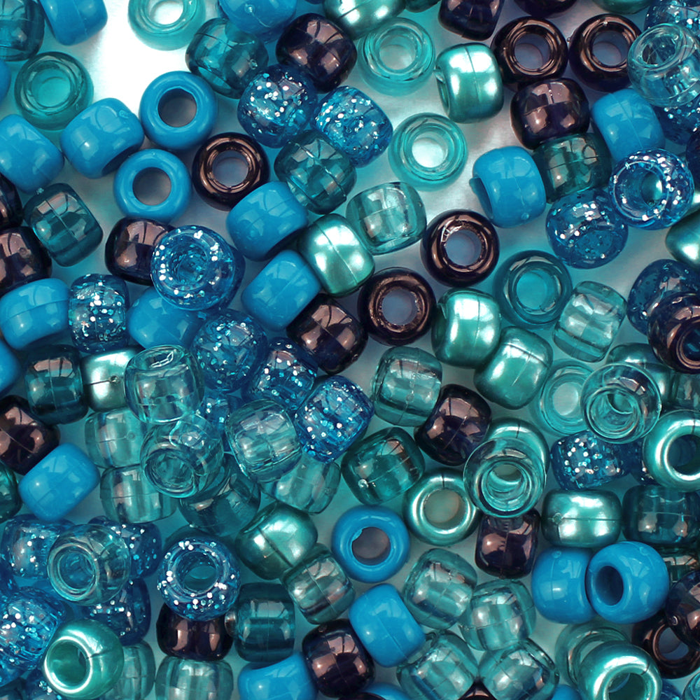 Pacific Blue Mix Pony Beads for bracelets, jewelry, arts crafts - Pony  Beads Plus