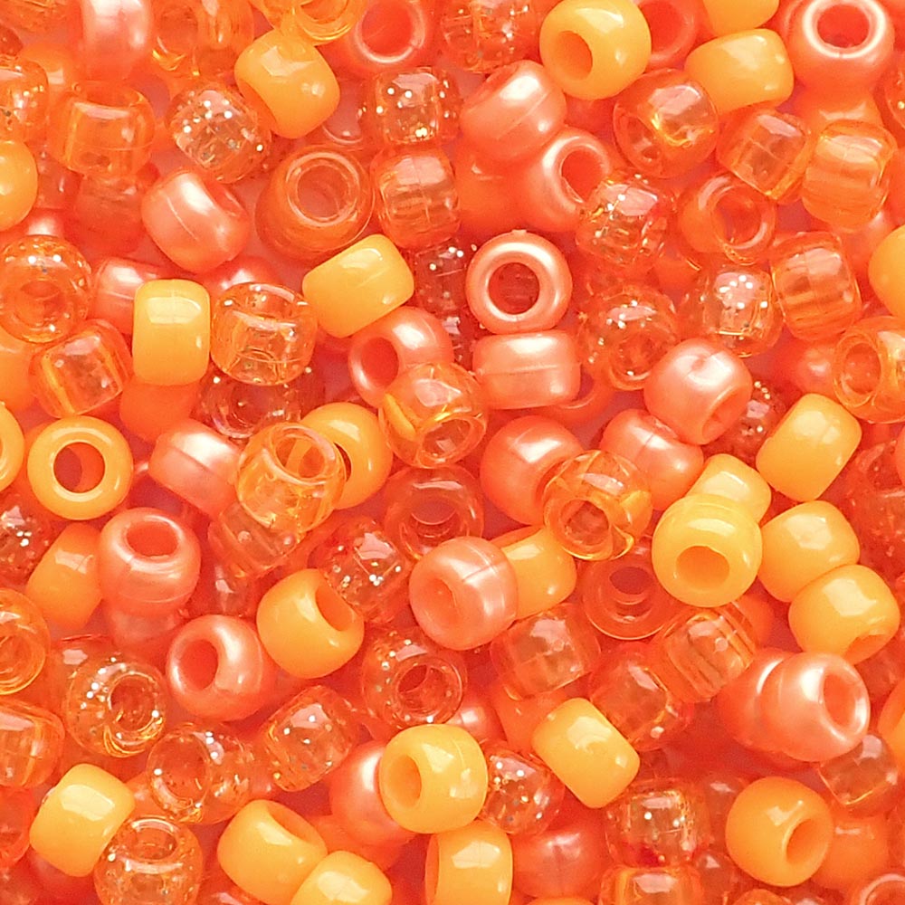 Autumn Color Mix Plastic Craft Pony Beads 6 x 9mm Bulk, USA Made - Pony  Beads Plus