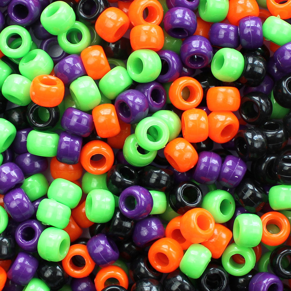 Plastic Multi-Color Mix Skull Beads, 36 beads - Pony Beads Plus