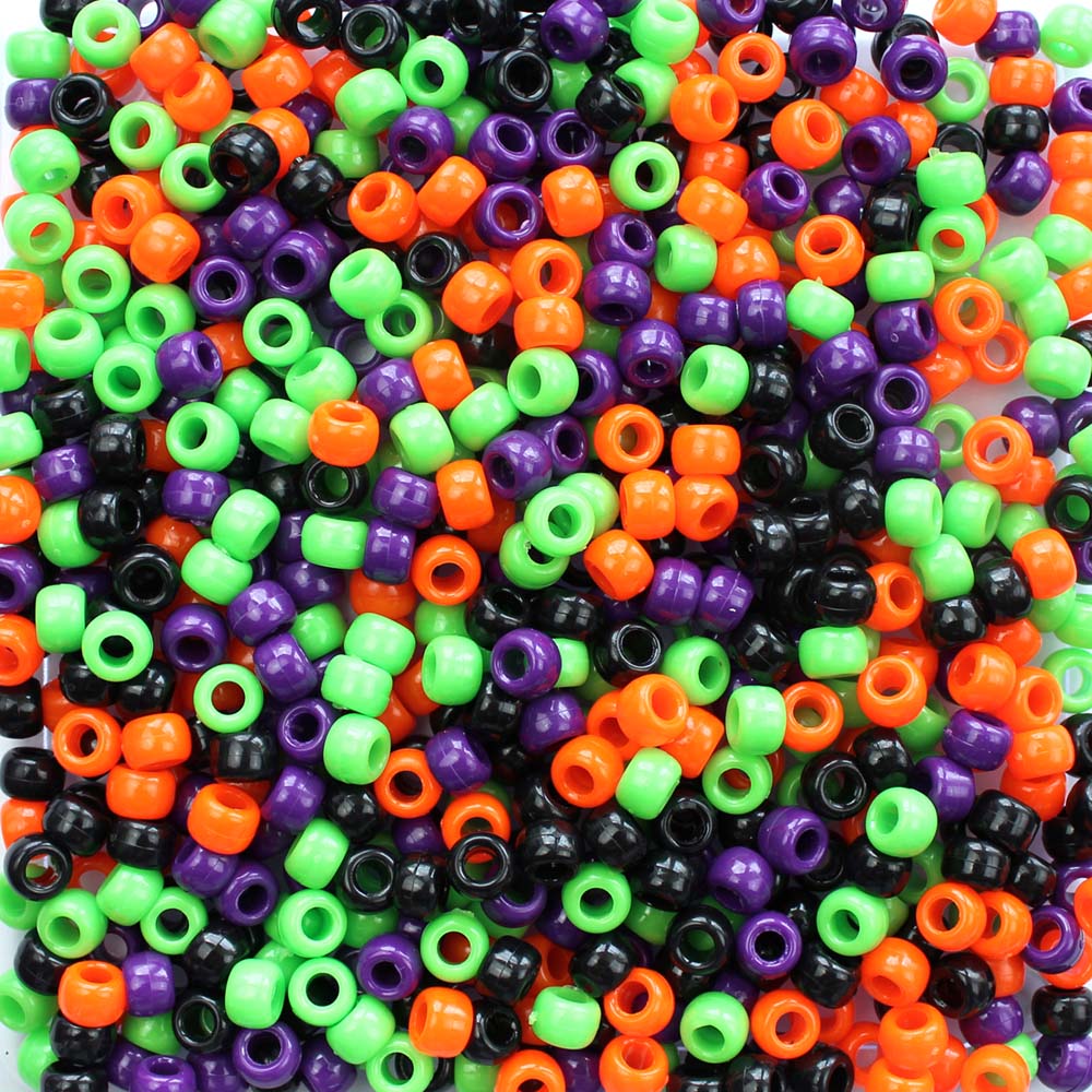 Plastic Multi-Color Mix Skull Beads, 36 beads - Pony Beads Plus