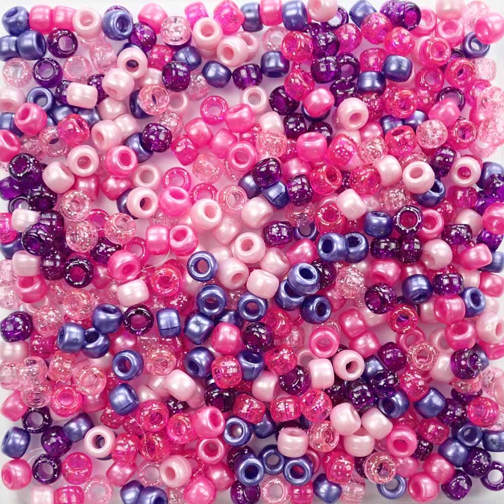 Purple Mix Pony Beads for bracelets, jewelry, arts crafts, made in USA - Pony  Beads Plus