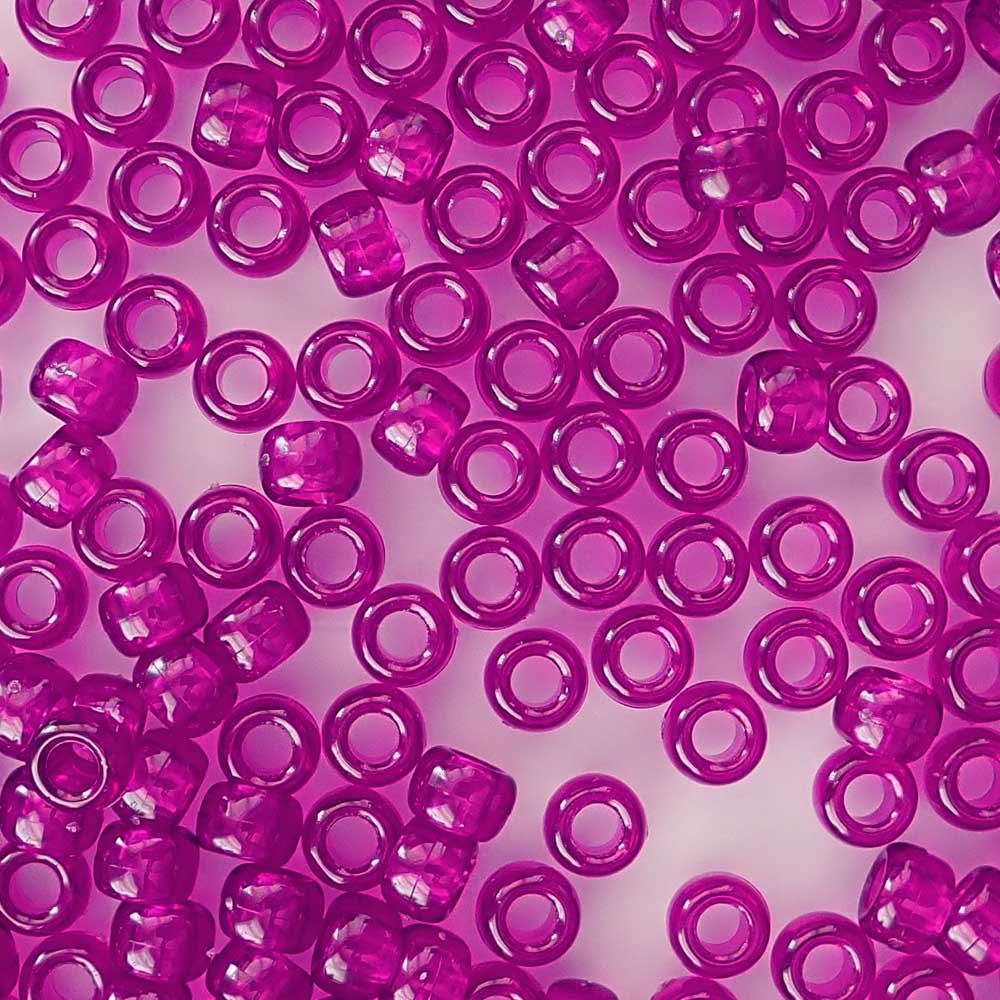 Opaque Hot Pink 11x8mm Large Barrel Pony Beads 250pc made in USA