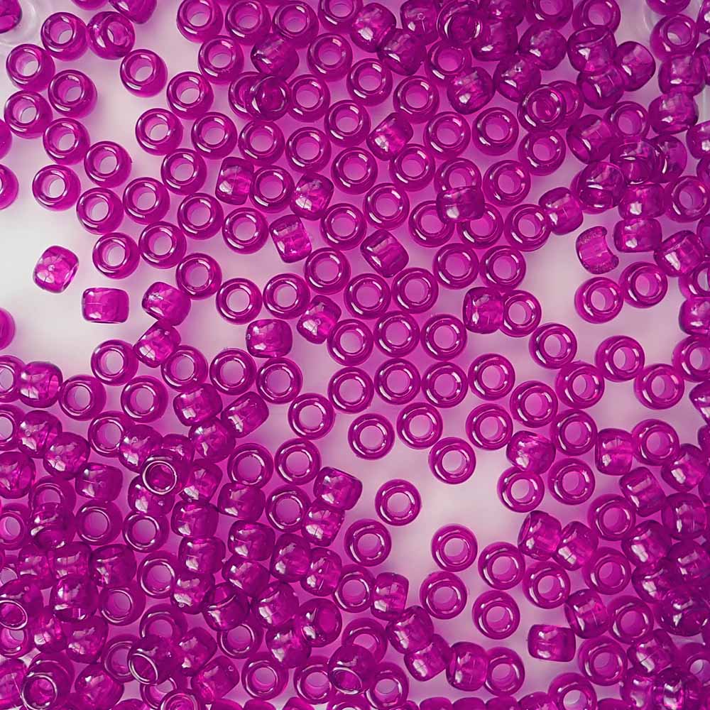 Pale Pink Transparent Plastic Craft Pony Beads 6x9mm Bulk, Made in the USA  - Pony Beads Plus