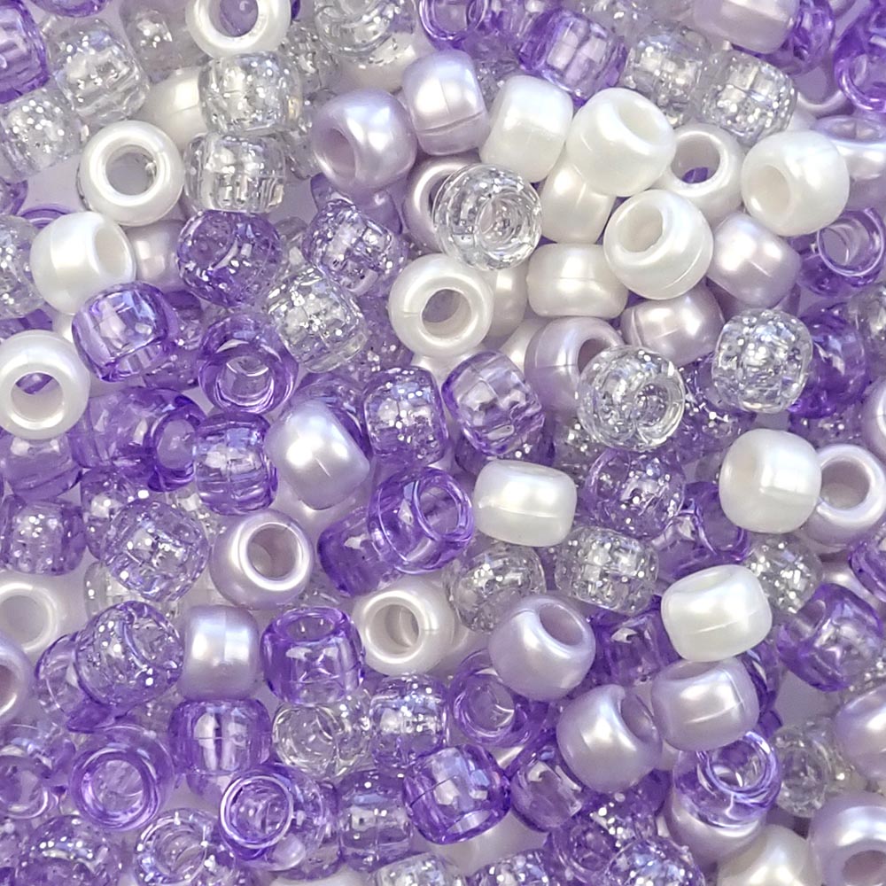 BeadExplosion Purple Plum Crow Beads Pony Beads Made in USA 6x9mm Large  Hole, B07599, Lilac