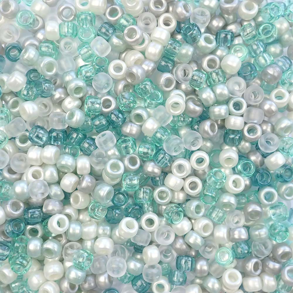 Plastic White Mixed Alphabet Beads, 6mm Cube, (Horizontal), 800 beads