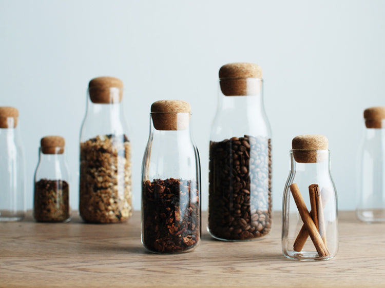 Kinto Bottlit Canister, Modern Spice Jar, Glass with Cork - The Reluctant  Trading Experiment