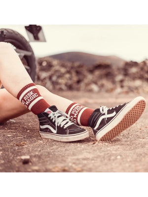 No Risk No Magic Retro Socks - Side Hustle Moto