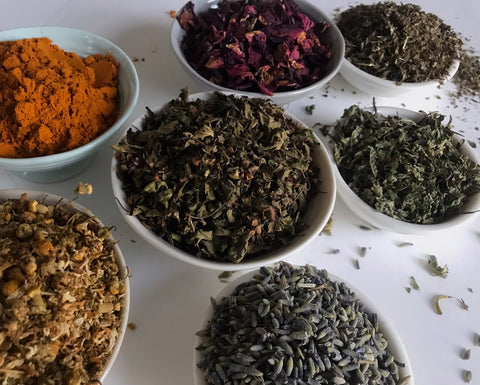 Teas for anxiety, including chamomile, turmeric, lemon verbena, peppermint and more.