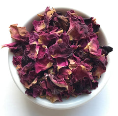 Rose petals, one of Shanti Chai & Co's most used ingredients - perfect for herbal and tea blends, or for baking and other dishes. A lovely ingredient that helps ease anxiety.