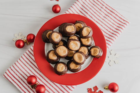 keto buckeye peanut butter balls on plate