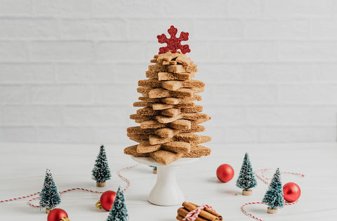 keto cinnamon star cutout cookies stacked christmas tree