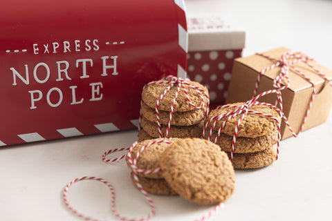 stacked sugar free gingerbread latte cookies by santas mailbox