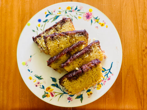 elderberry cake sliced