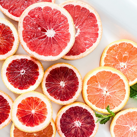 grapefruit, high in antioxidants, sliced