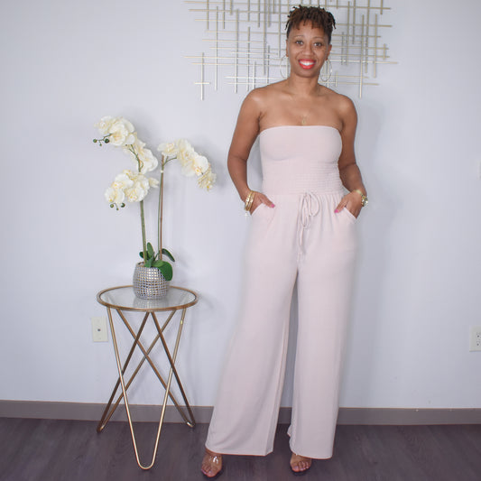 TUBE FLARE JUMPSUIT (ASH ROSE)