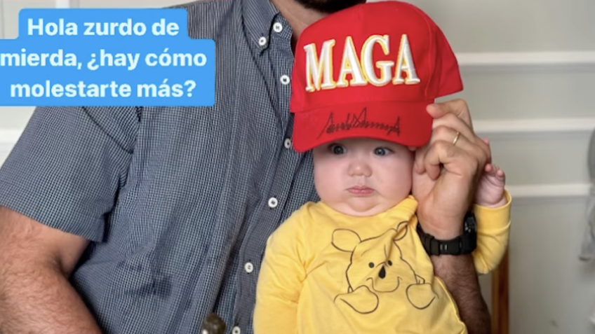 Eduardo Bolsonaro é Trump, filho de 7 meses usando boné do candidato a presidência dos EUA