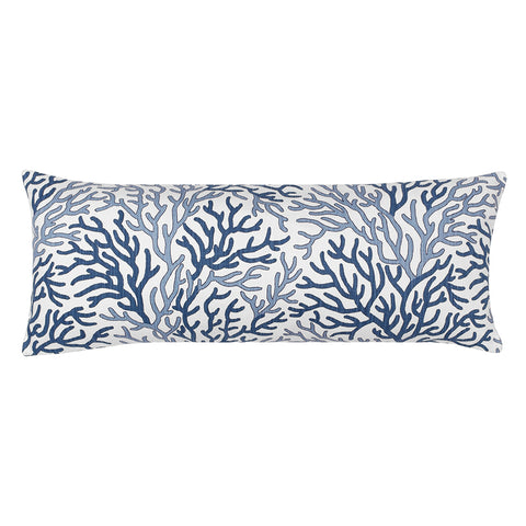 The Blue and Navy Reef Extra Long Lumbar Throw Pillow