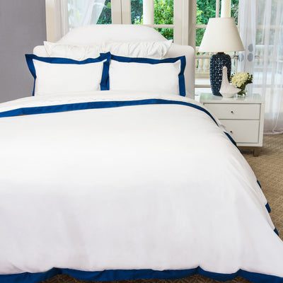 Navy And White Duvet Cover Linden Monaco Blue Crane Canopy