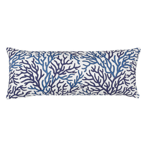 Blue Oversized Lumbar Pillow Cover, XL Long Lumbar Pillow Cover