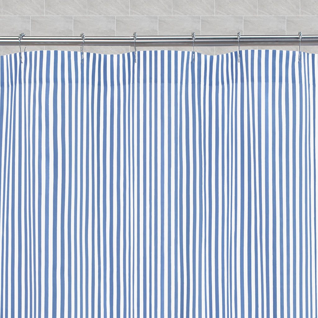 The Capri Blue Lines Shower Curtain