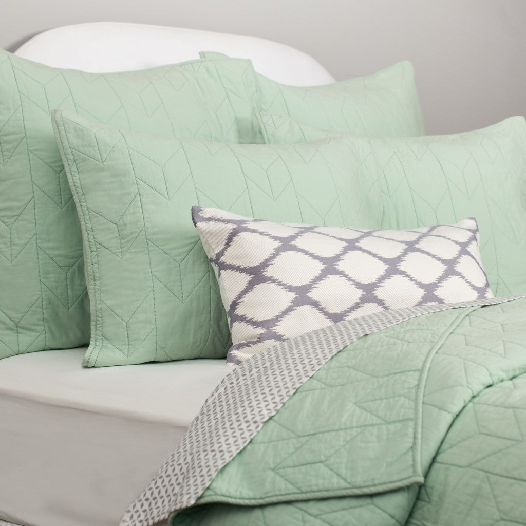 Seafoam Quilt And Sham Chevron Seafoam Green Crane Canopy