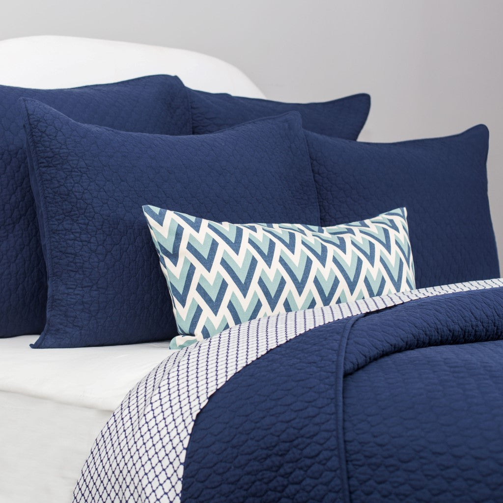 navy blue quilted bedspread