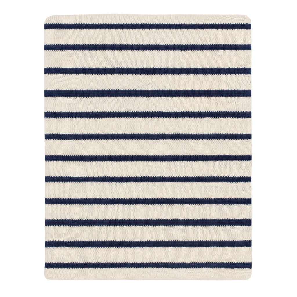 Cream Nautical Stripes Patterned Throw