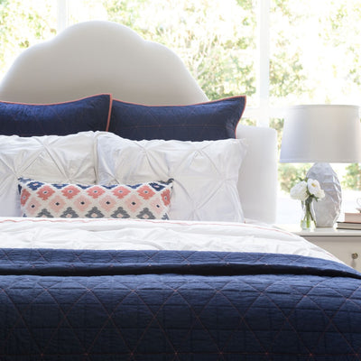 navy and white quilt bedding